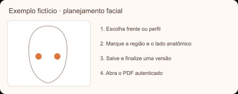 Tela do Esthetis: Como registrar um planejamento facial